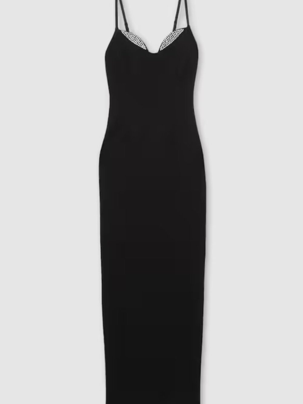 Good American Black Ponte Embellished Cup Gown NWT